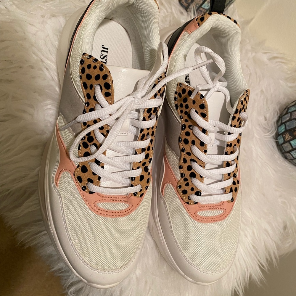 Size 9.5 leopard print sneakers